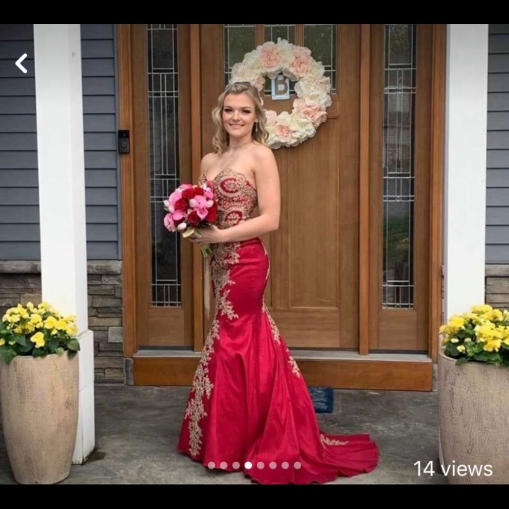 Red Evening gown or prom dress.
